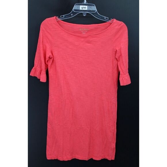 LILLY PULITZER SALMON PINK SOLID PRINT RUFFLE SLEEVE DRESS XS - Picture 1 of 7